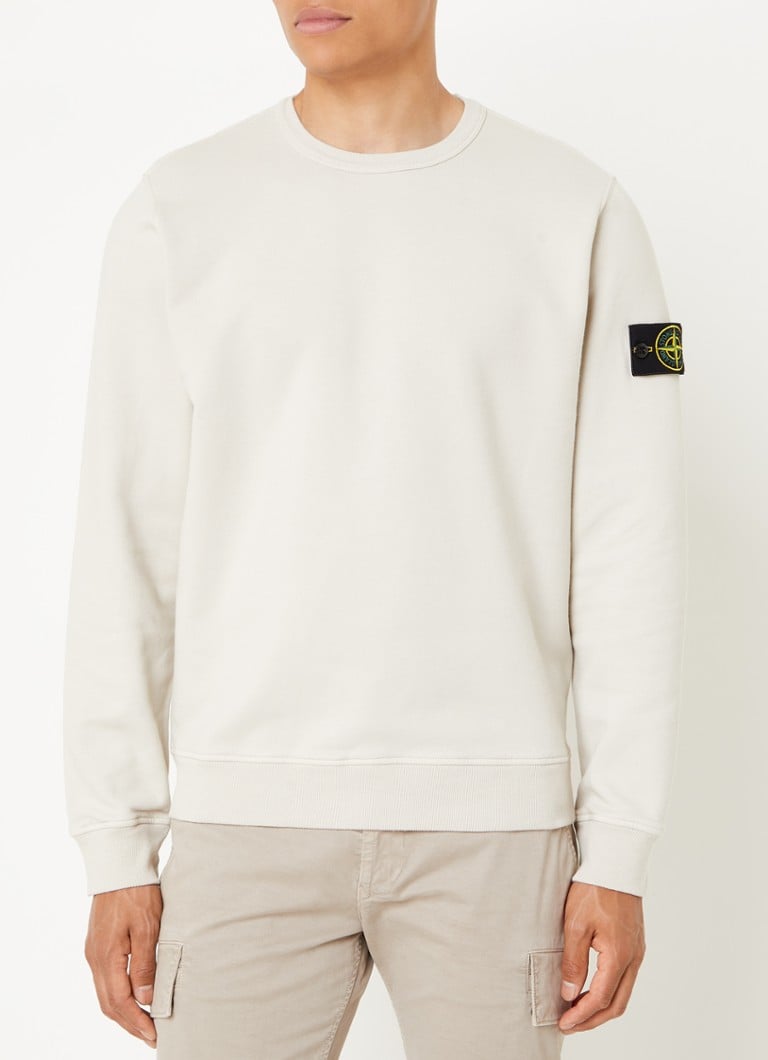 Stone Island - 62420 sweater met logo - Ivoor