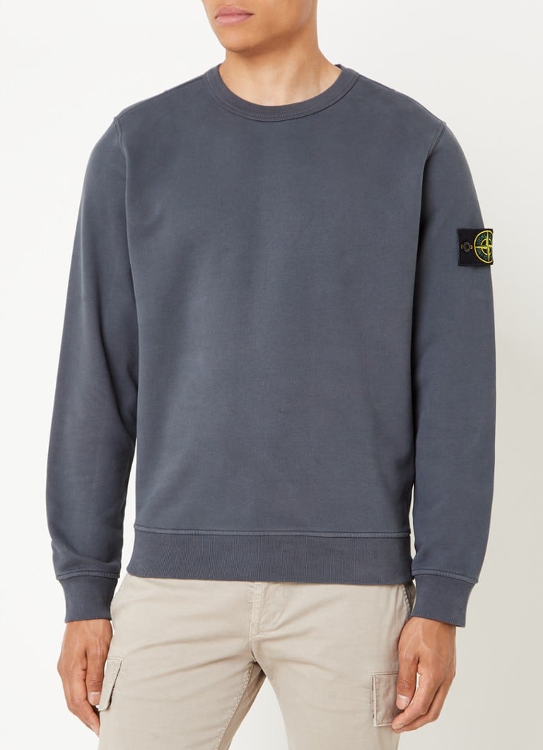 Stone Island - 62420 sweater met logo - Donkergrijs