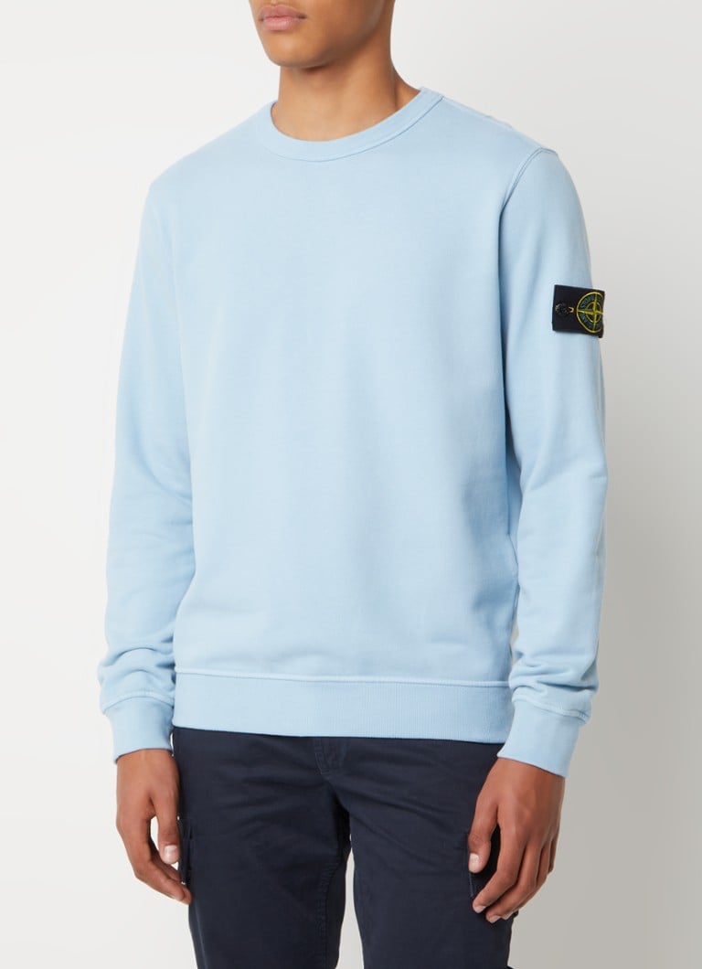 Stone Island - 62420 sweater met logo - Blauwgrijs