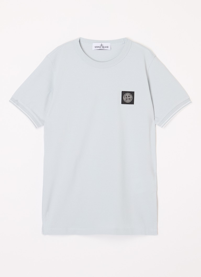 Stone Island - S0018 T-shirt van piqué katoen - Lichtblauw