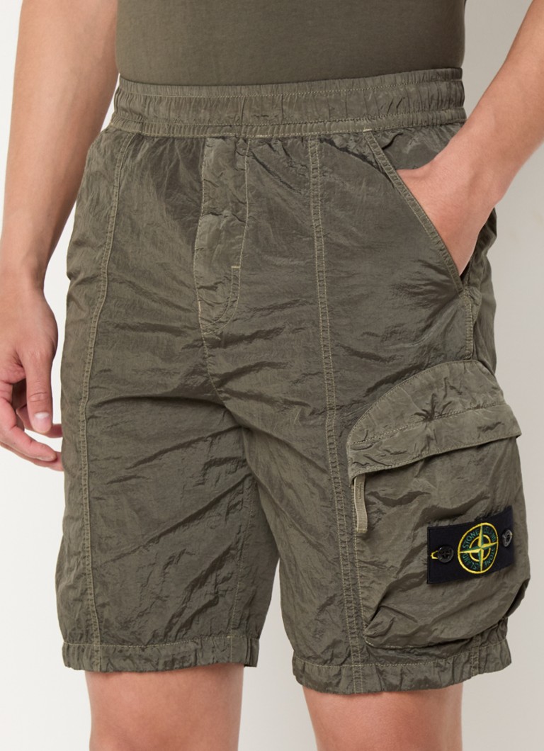 Stone Island - S0043 Zwemshorts met steekzakken en logo - Bronsgroen