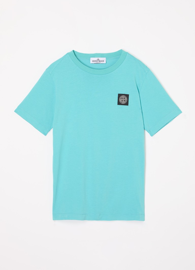 Stone Island - S0047 T-shirt met logo  - Turquoise