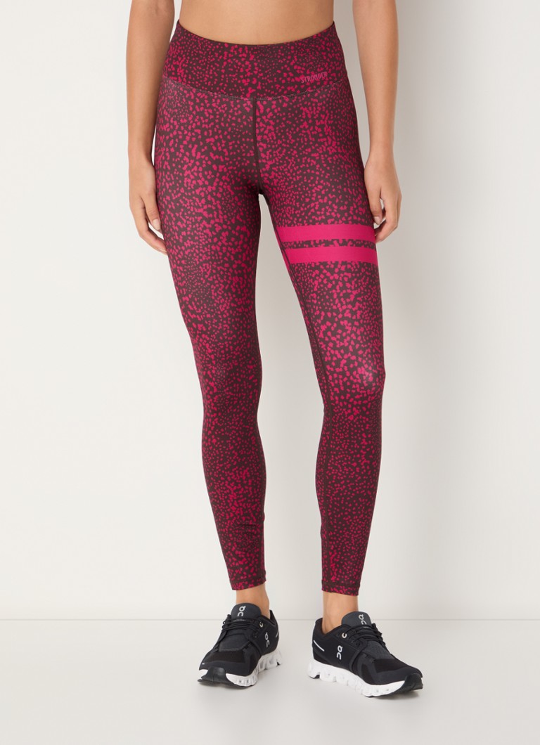 STRONGER - Explore high waist trainingslegging met print - Donkerroze
