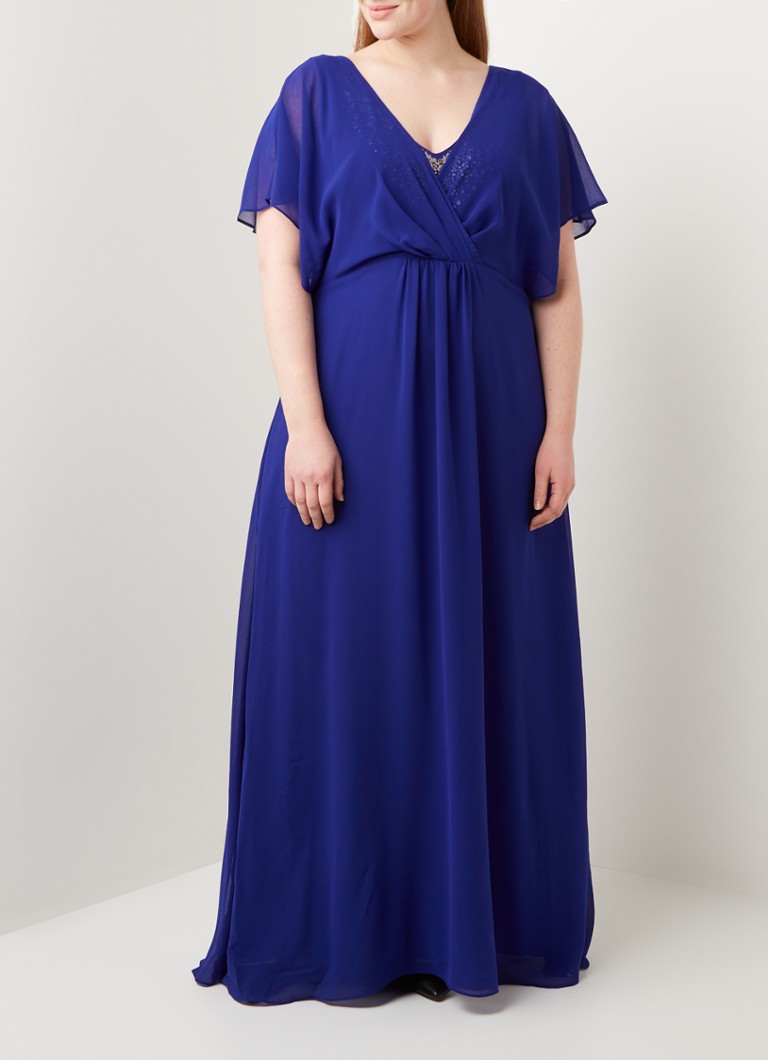 Studio 8 - Albertina maxi jurk met pailletten - Kobaltblauw
