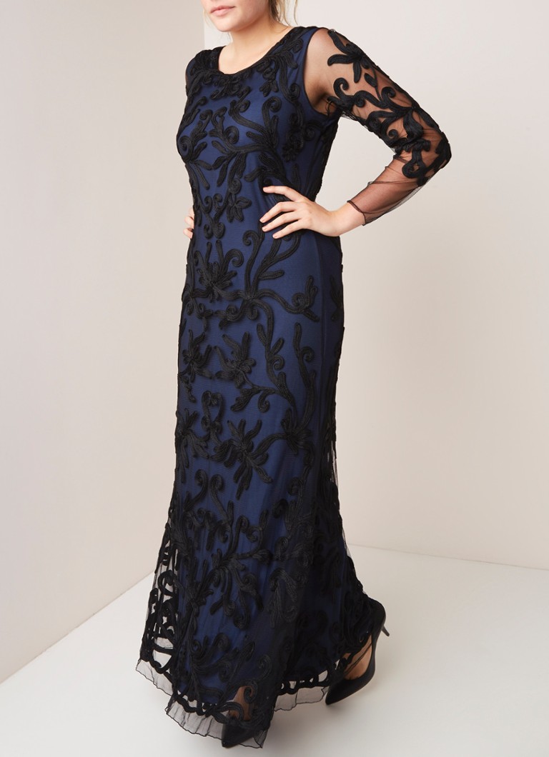 Studio 8 - Jenna maxi-jurk van mesh met tapework - Donkerblauw