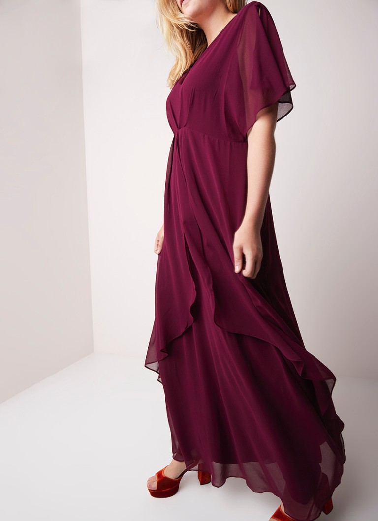 Studio 8 - Nova maxi-jurk van chiffon met overlay - Paars