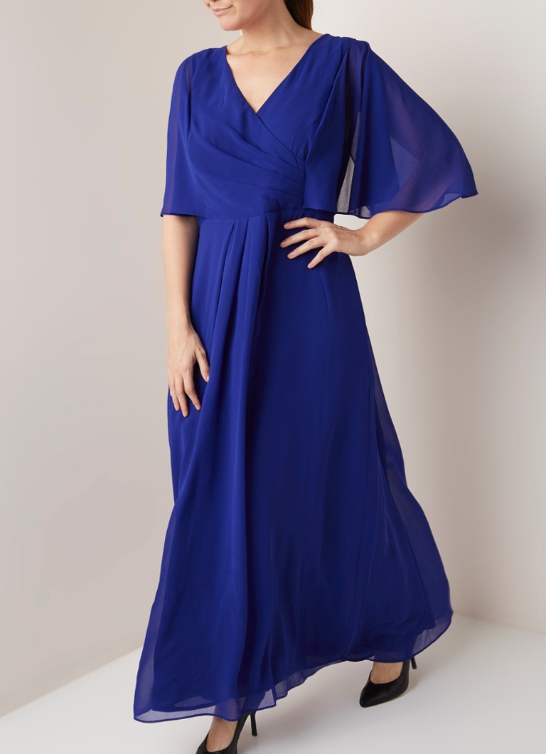 Studio 8 - Opal maxi-jurk van crêpe met overslag - Kobaltblauw