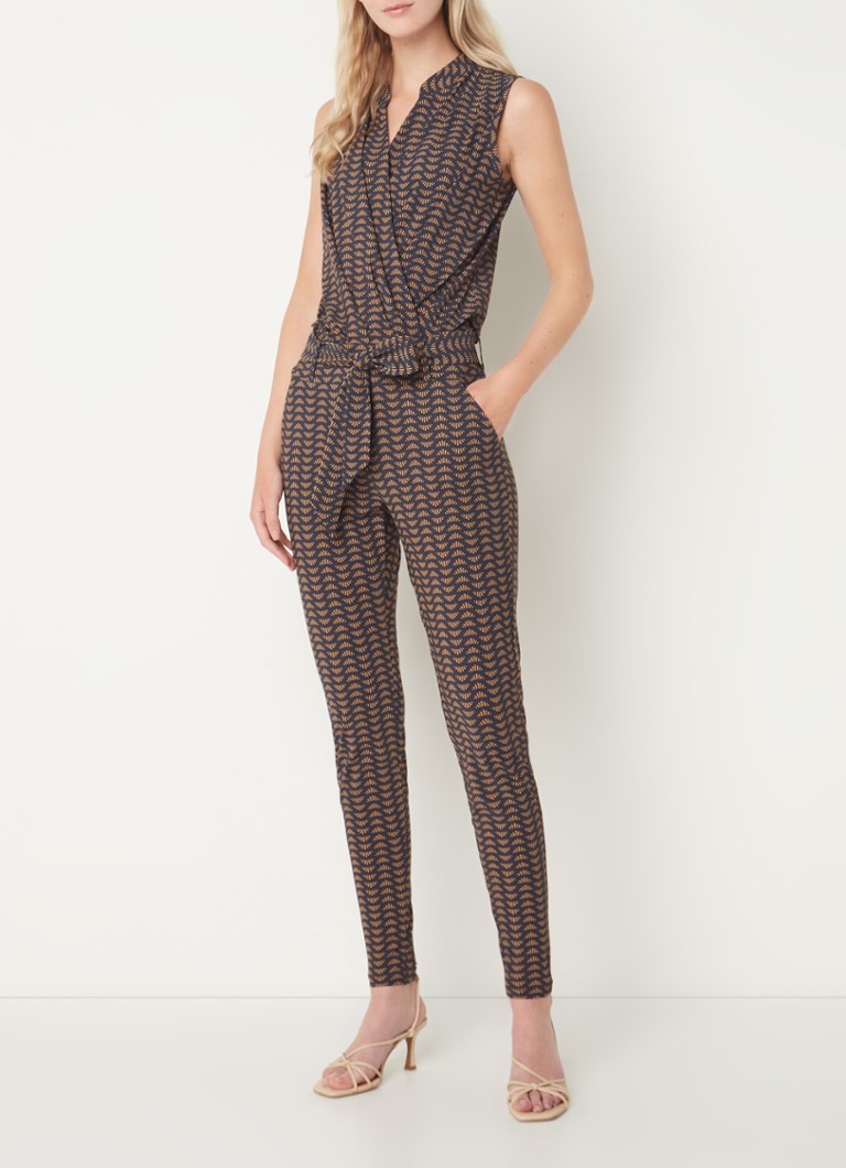 Studio Anneloes Marian Etnic skinny fit jumpsuit van travelstof met