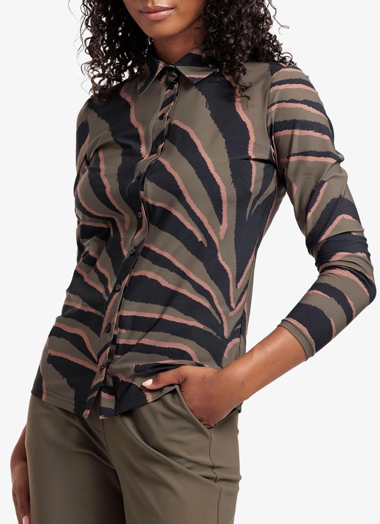 Studio Anneloes - Poppy blouse met zebraprint - Zwart