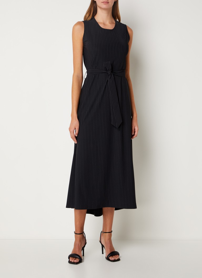 Studio Anneloes Sigrid maxi jurk van travelstof met krijtstreep