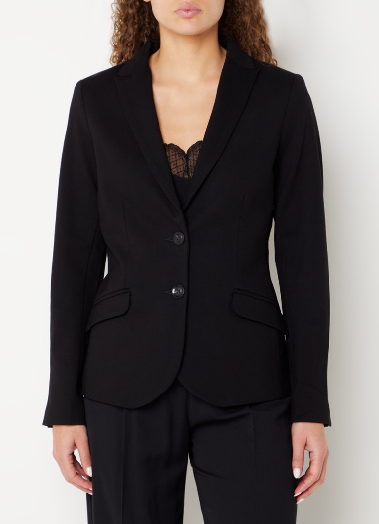 Summum - Bari blazer met klepzakken - Zwart