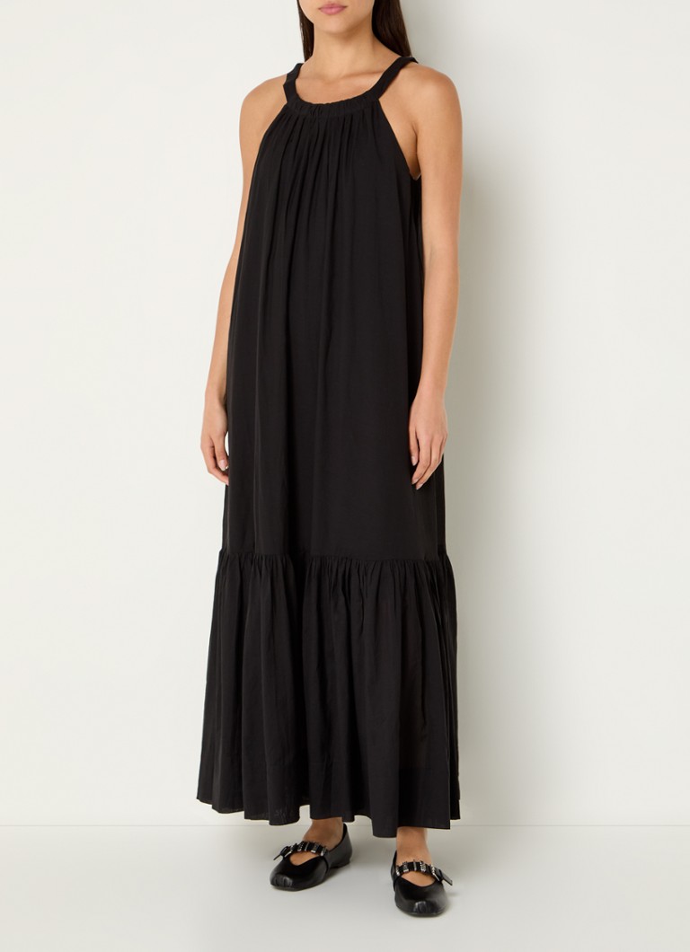 Summum Midi jurk met ronde hals • Zwart •