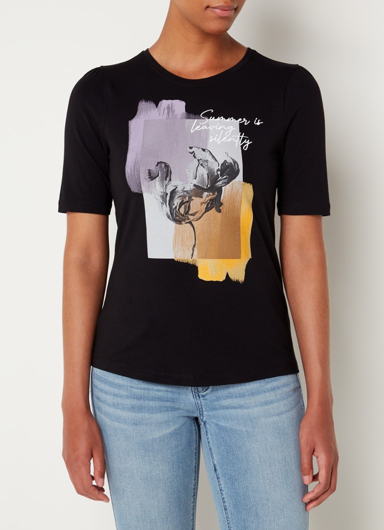 Onrustig Zeeslak graan Taifun T-shirt met halflange mouw en print • Zwart • deBijenkorf.be