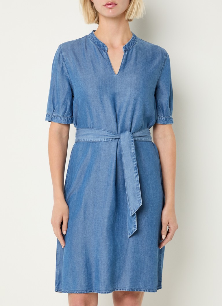 Taifun Tuniek midi jurk van lyocell met strikceintuur