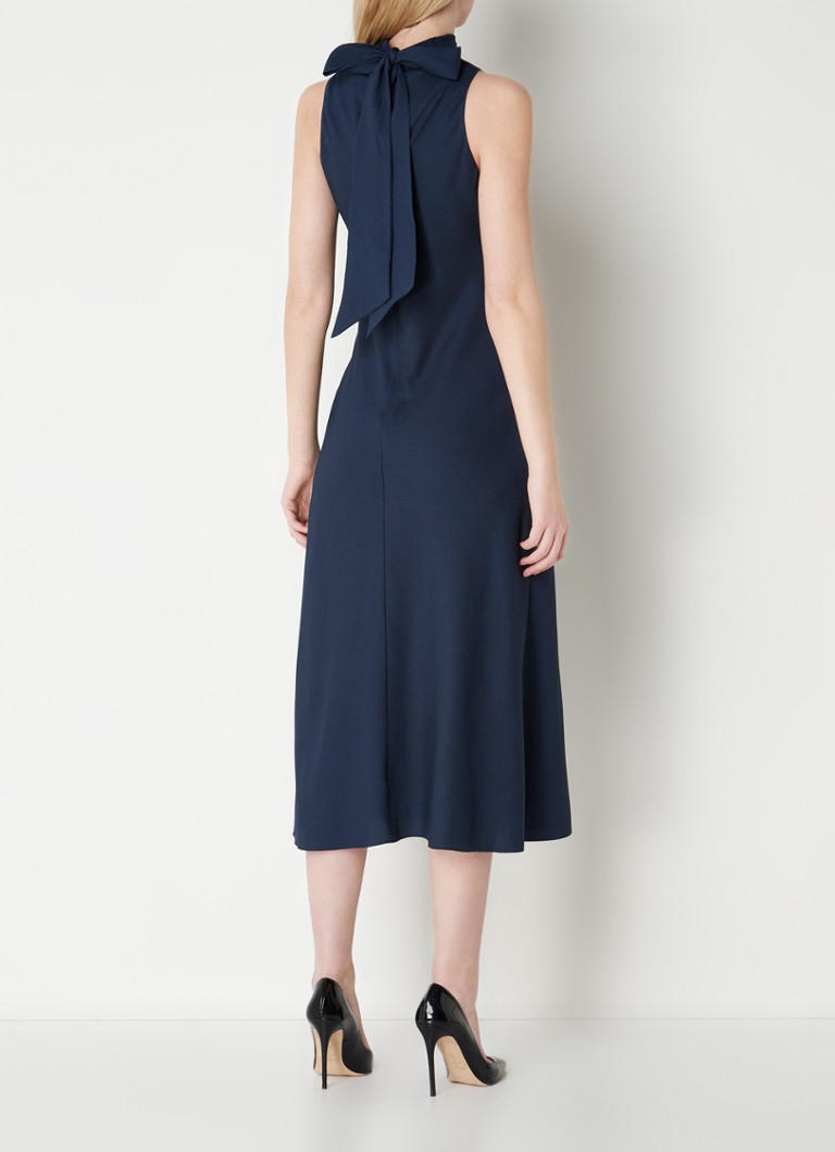 Ted Baker Eleanar midi jurk met col en strikdetail • Donkerblauw • deBijenkorf.be