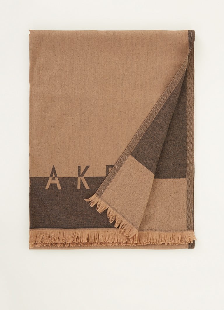 Ted Baker - Esteli sjaal met gerafelde zoom en logo 180 x 70 cm - Lichtbruin