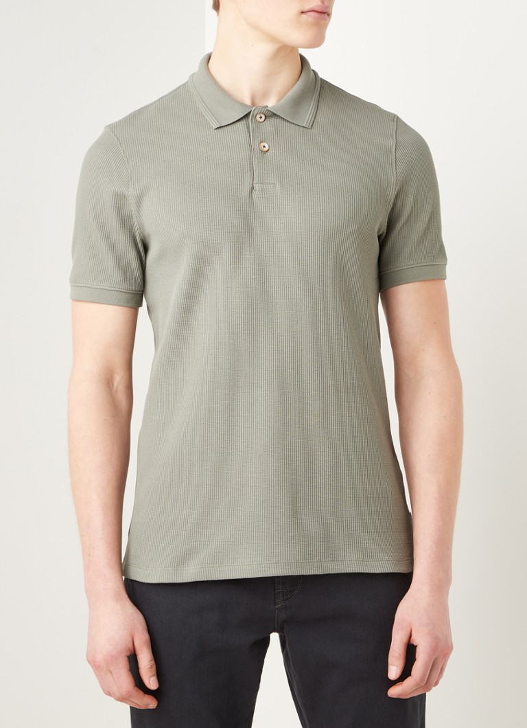 Ted Baker - Fushon regular fit polo met structuur - Khaki