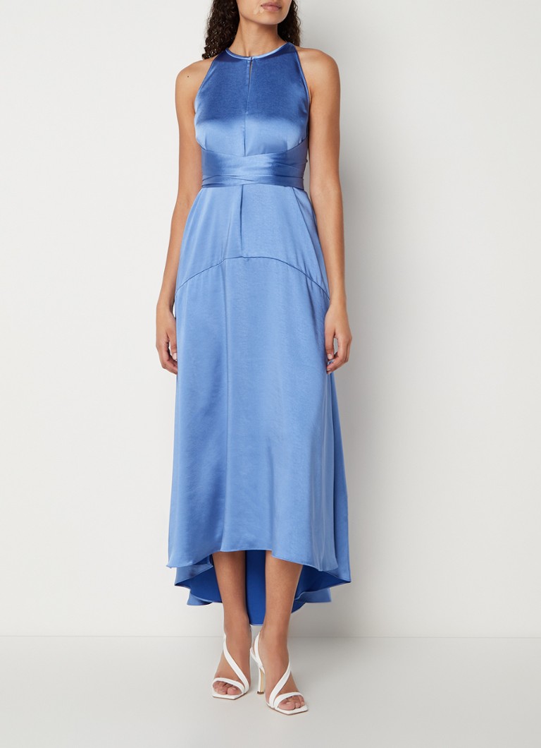 Ted Baker Milly maxi halterjurk van satijn met gestrikt detail • Blauw •  