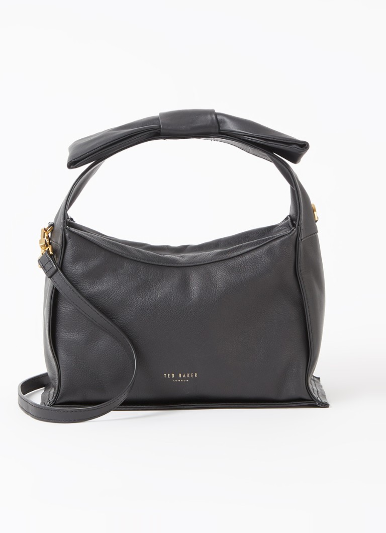 Ted Baker - Naisin handtas van leer met afneembare schouderriem - Zwart