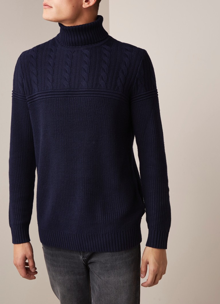 Ted Baker - Rolly coltrui met kabelgebreide details - Donkerblauw