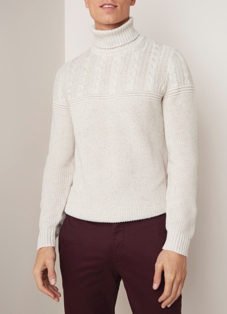 Ted Baker - Rolly coltrui met kabelgebreide details - Creme