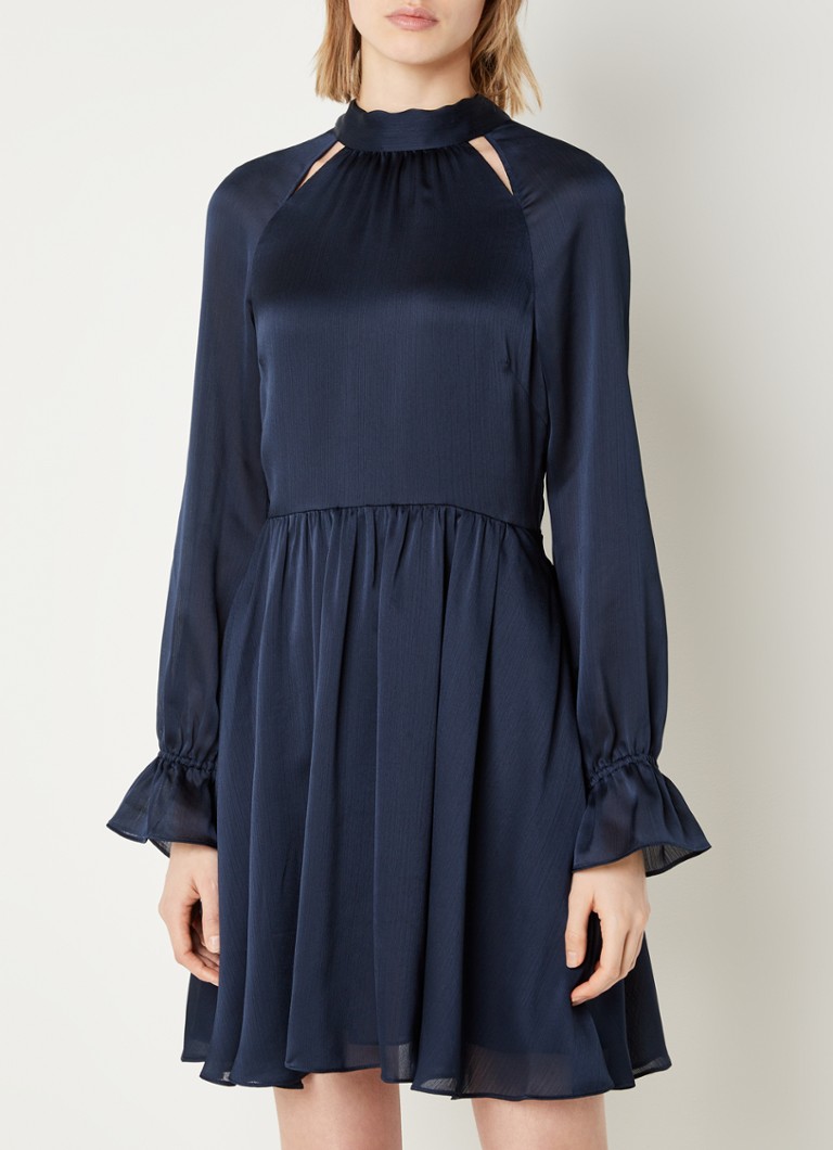 Ted Baker - Ryaa mini jurk met cut-out detail en strikkraag - Donkerblauw