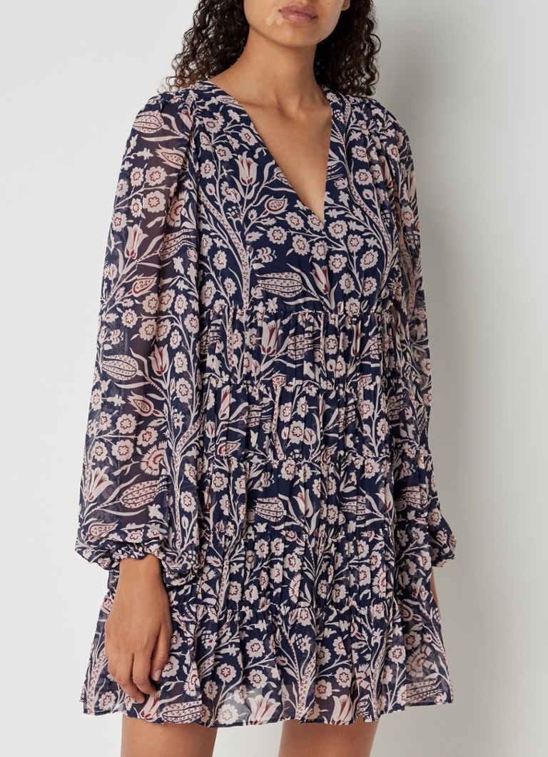 Ted Baker Tarissa gelaagde mini jurk met bloemenprint • Donkerblauw • deBijenkorf.be