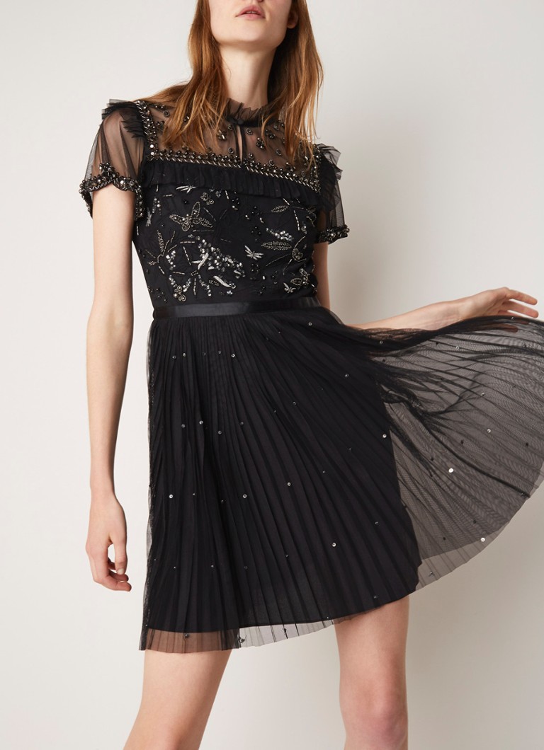 Ted Baker Vereti Mini Jurk Met Kralendecoratie En Plooirok De