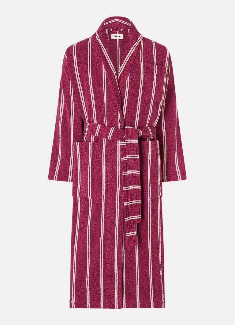 TEKLA - Badjas van biologisch katoen met opgestikte zakken - unisex - Fuchsia