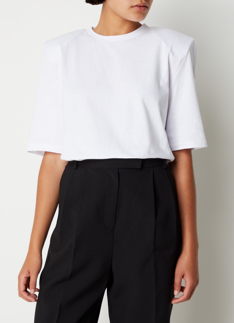 The Frankie Shop - Carrington T-shirt met schoudervulling - Wit
