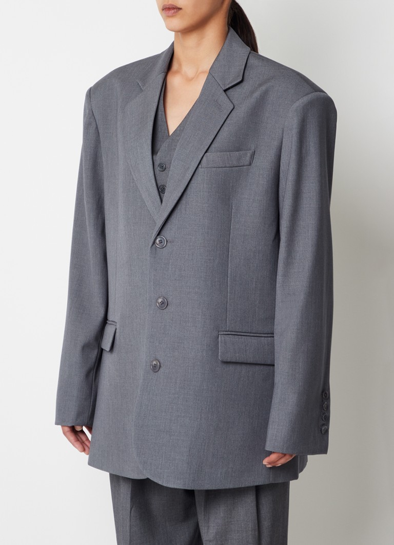 The Frankie Shop - Gelso oversized blazer met klepzakken  - Grijs