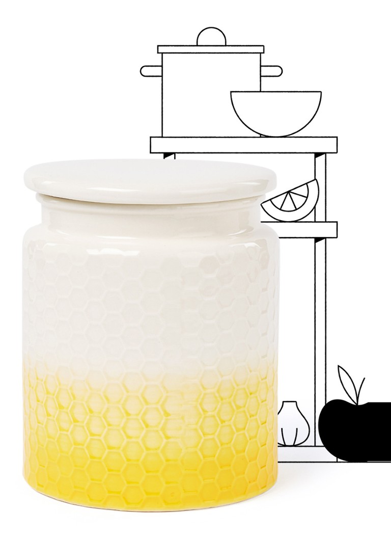 The Kitchen Pantry - Pot de rangement nid d'abeille 17 cm - Jaune citron