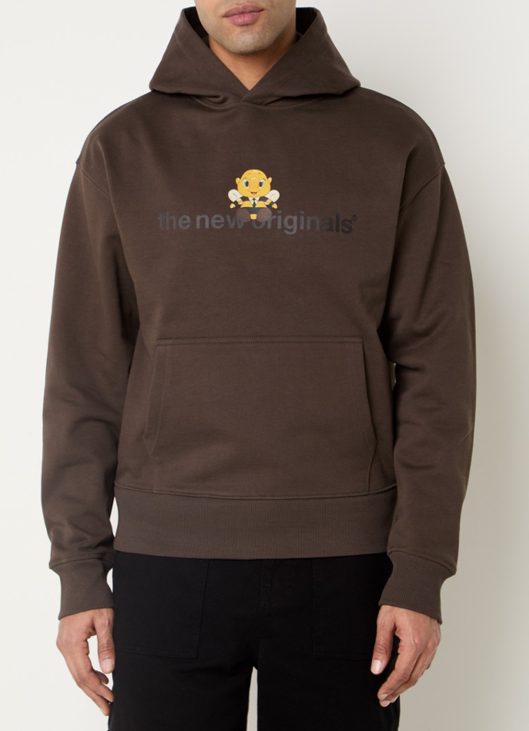 The New Originals - Bee Clip hoodie met logo - Bruin