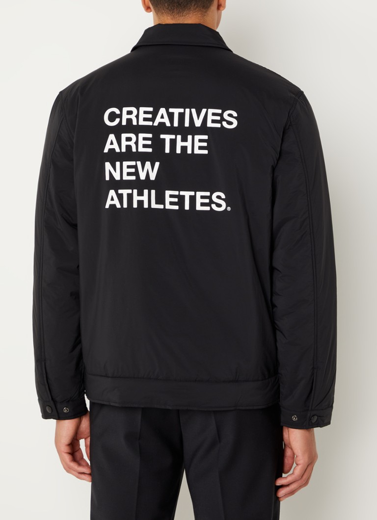 The New Originals - Catna Coach jack met logo- en backprint - Zwart