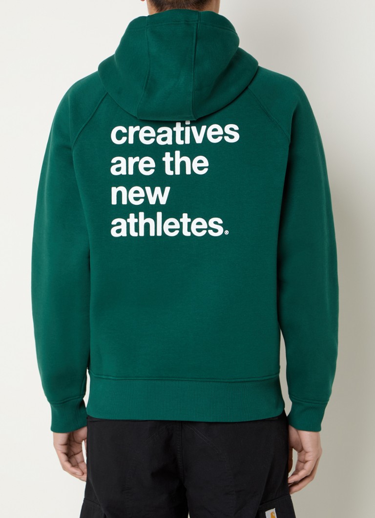 The New Originals - Catna hoodie met logoborduring en backprint - Groen