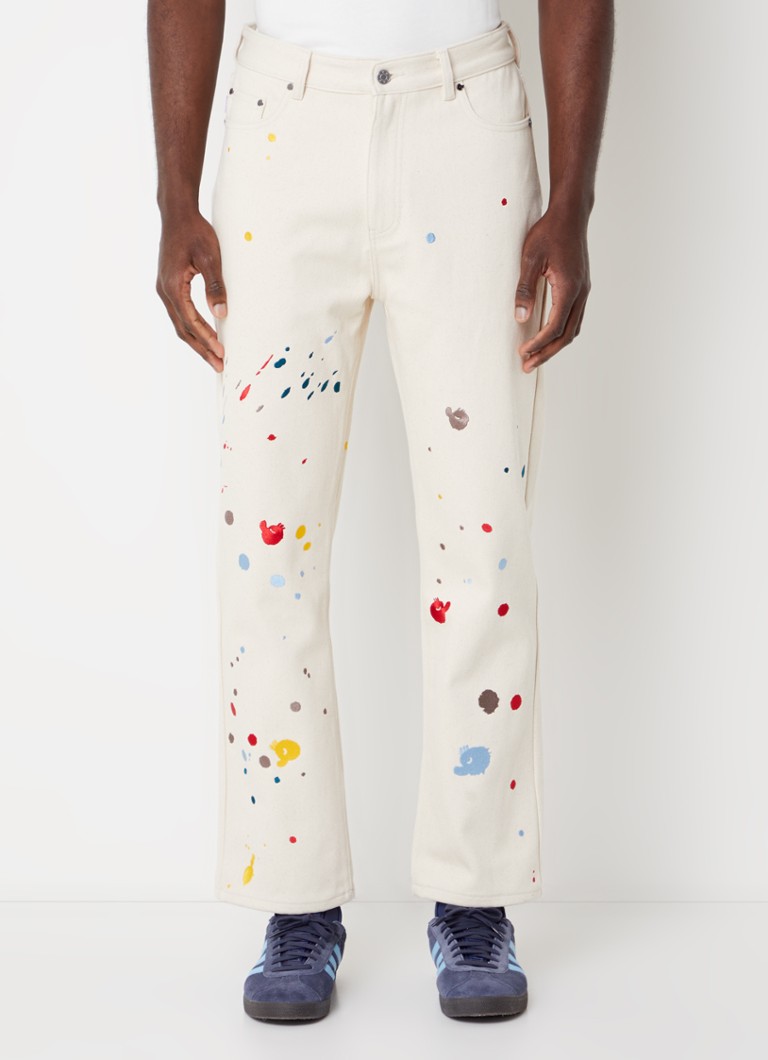 The New Originals - Freddy straight leg jeans met gekleurde wassing en borduring - Gebroken wit