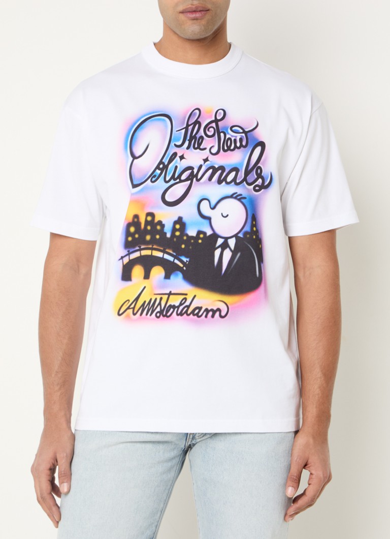 The New Originals - Freddy T-shirt met logoprint - Wit