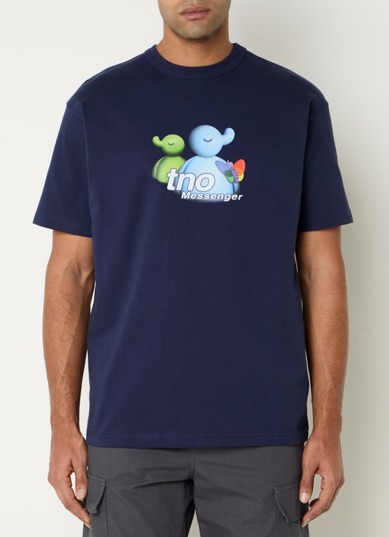 The New Originals - Messenger T-shirt met logoprint - Donkerblauw