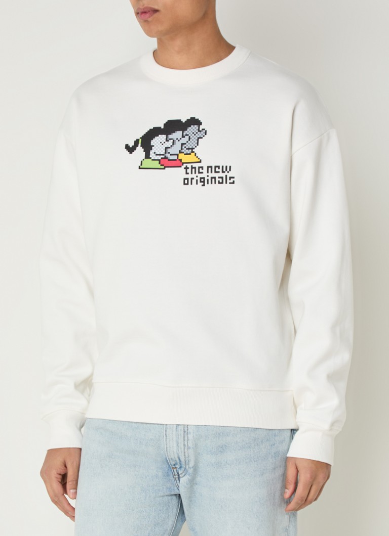 The New Originals - People sweater met logoprint - Wit