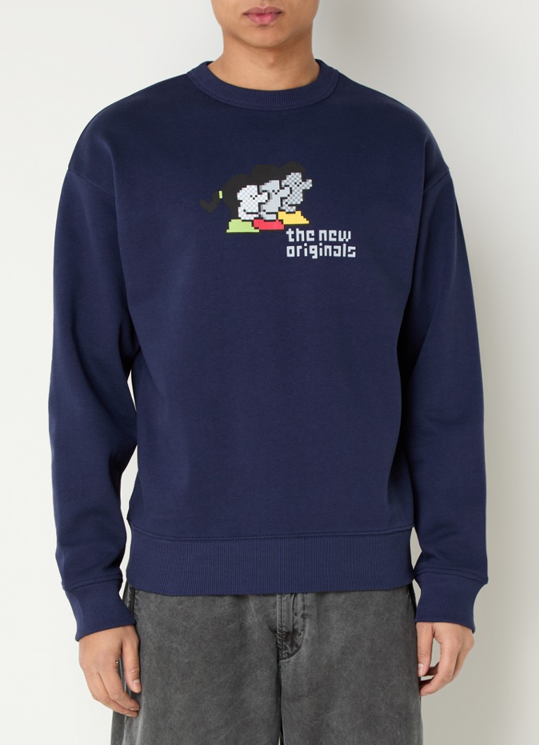 The New Originals - People sweater met logoprint - Donkerblauw