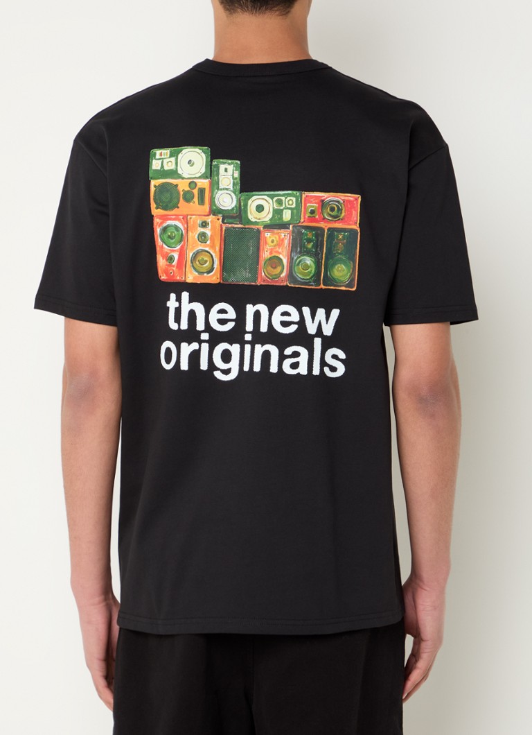 The New Originals - Soundsystem T-shirt met logo- en backprint - Zwart