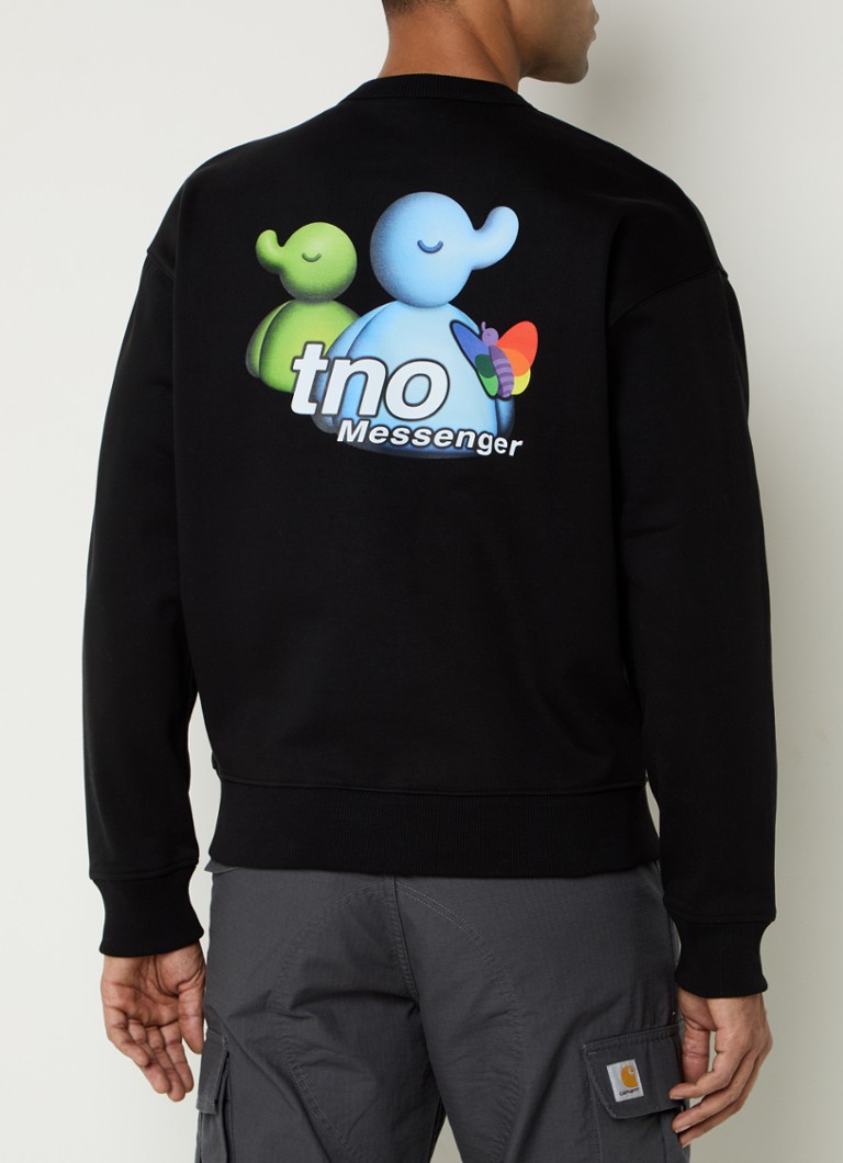 The New Originals - Sweater met logo- en backprint - Zwart