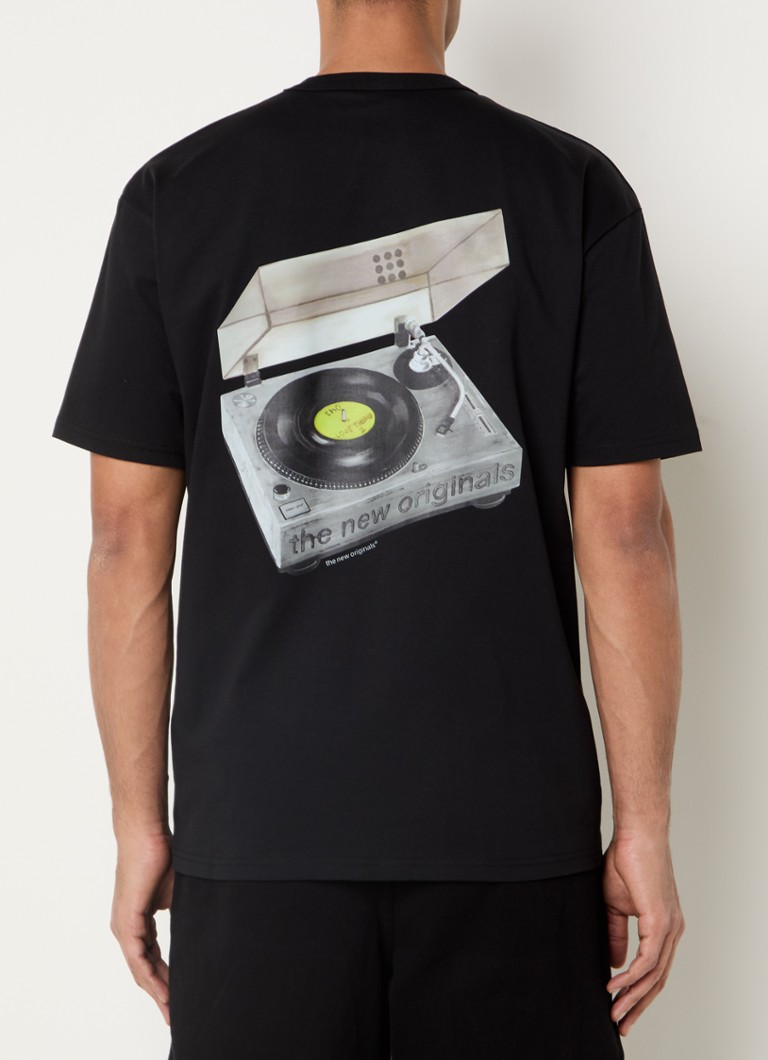 The New Originals - Turntable T-shirt met logo- en backprint - Zwart