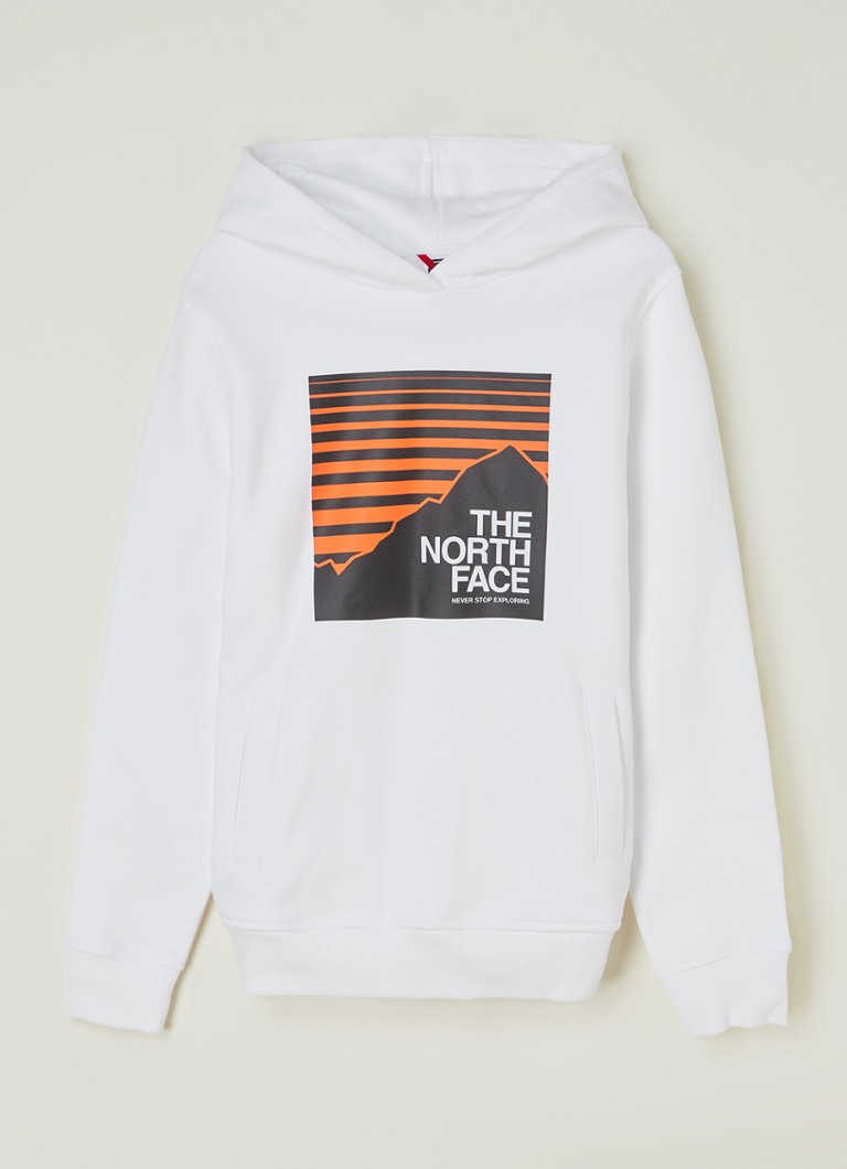 The North Face - Hoodie met frontprint en logo  - Wit