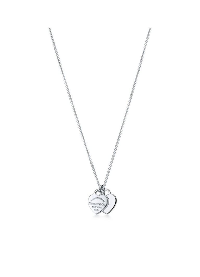 Tiffany & Co. - Double Heart Tag Mini ketting van sterling zilver 41420 - Zilver