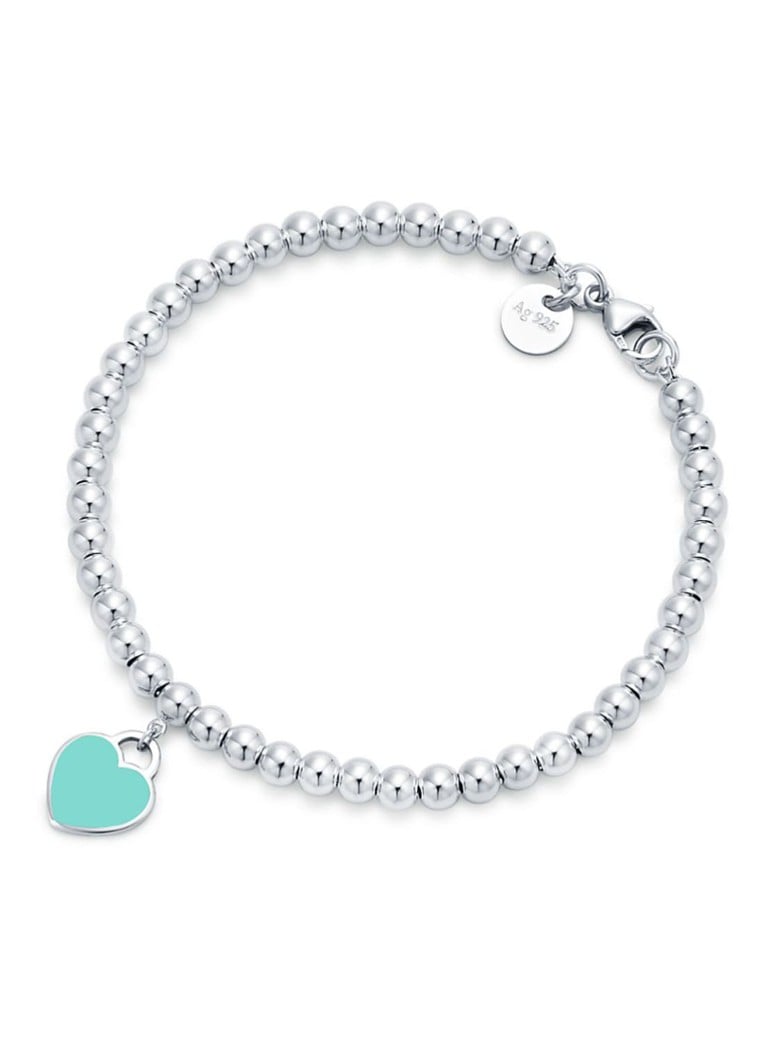 Tiffany & Co. - Tiffany Blue Heart Tag kralenarmband van zilver, 4 mm 57196 - Zilver