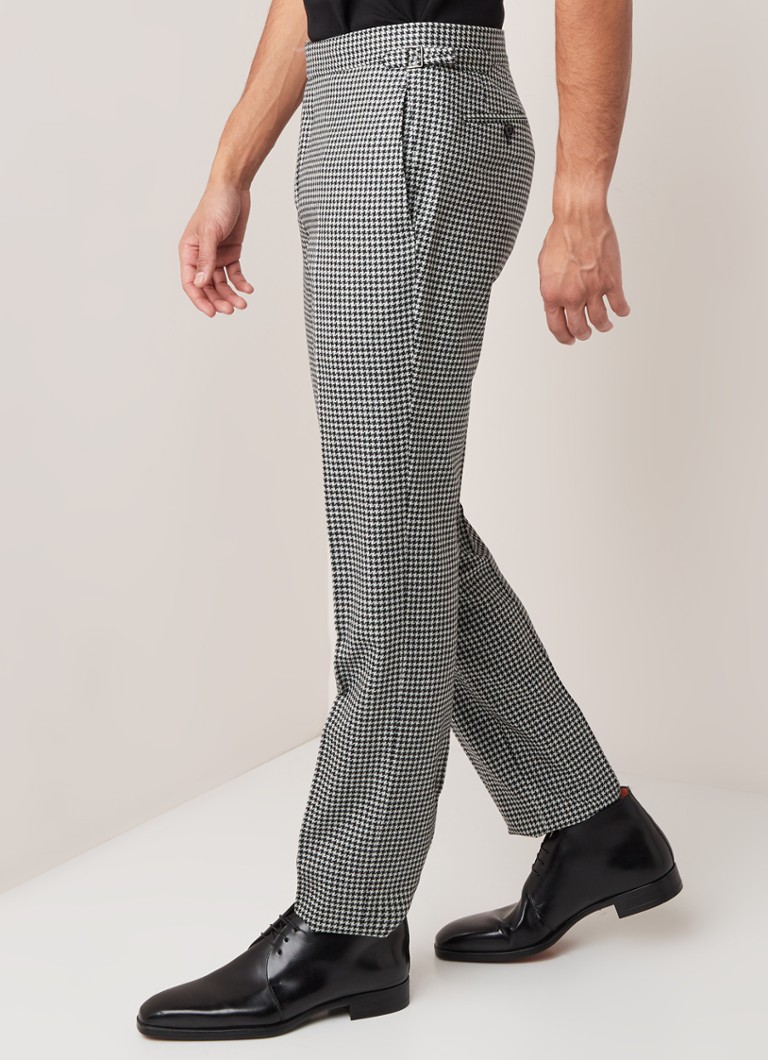 TOM FORD - Slim fit pak van wol met pied-de-poule dessin - Zwart