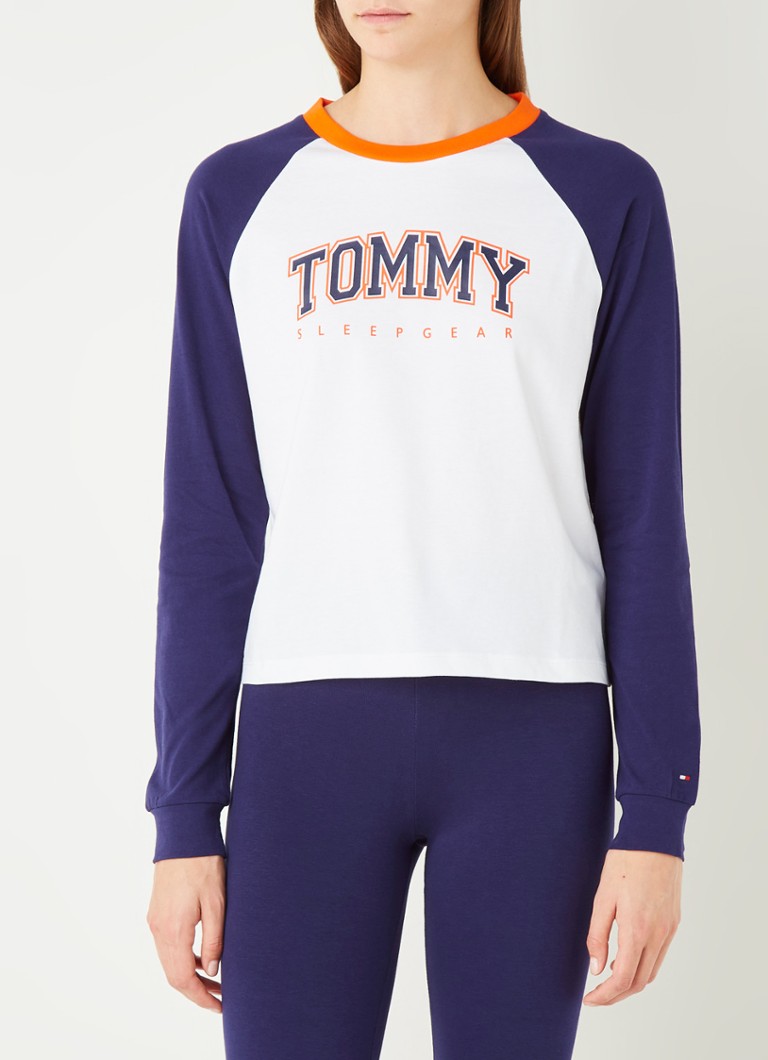 Tommy Hilfiger - Haut de pyjama avec imprimé logo - Bleu foncé
