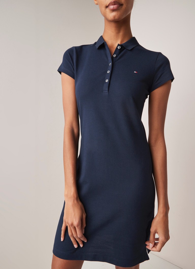 Tommy Hilfiger Heritage Polo Jurk Van Pique Katoen Donkerblauw