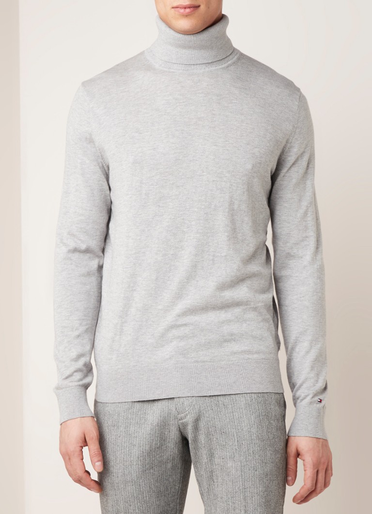 Tommy Hilfiger - Icon coltrui in zijdeblend  - Grijs